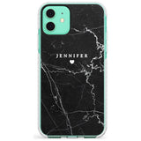 Personalised Black Marble Slim TPU Phone Case for iPhone 11