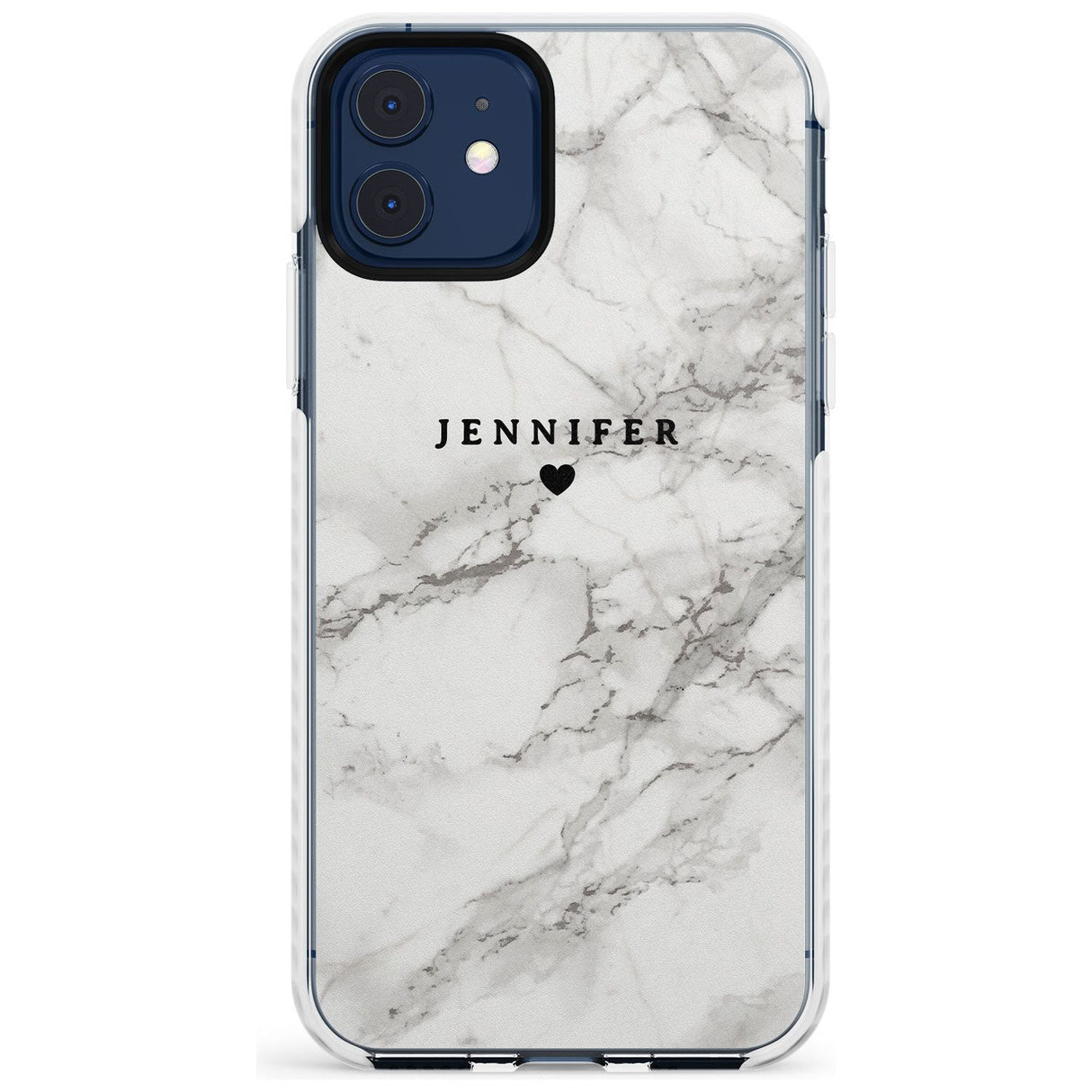 Personalised Light Grey Classic Marble Slim TPU Phone Case for iPhone 11