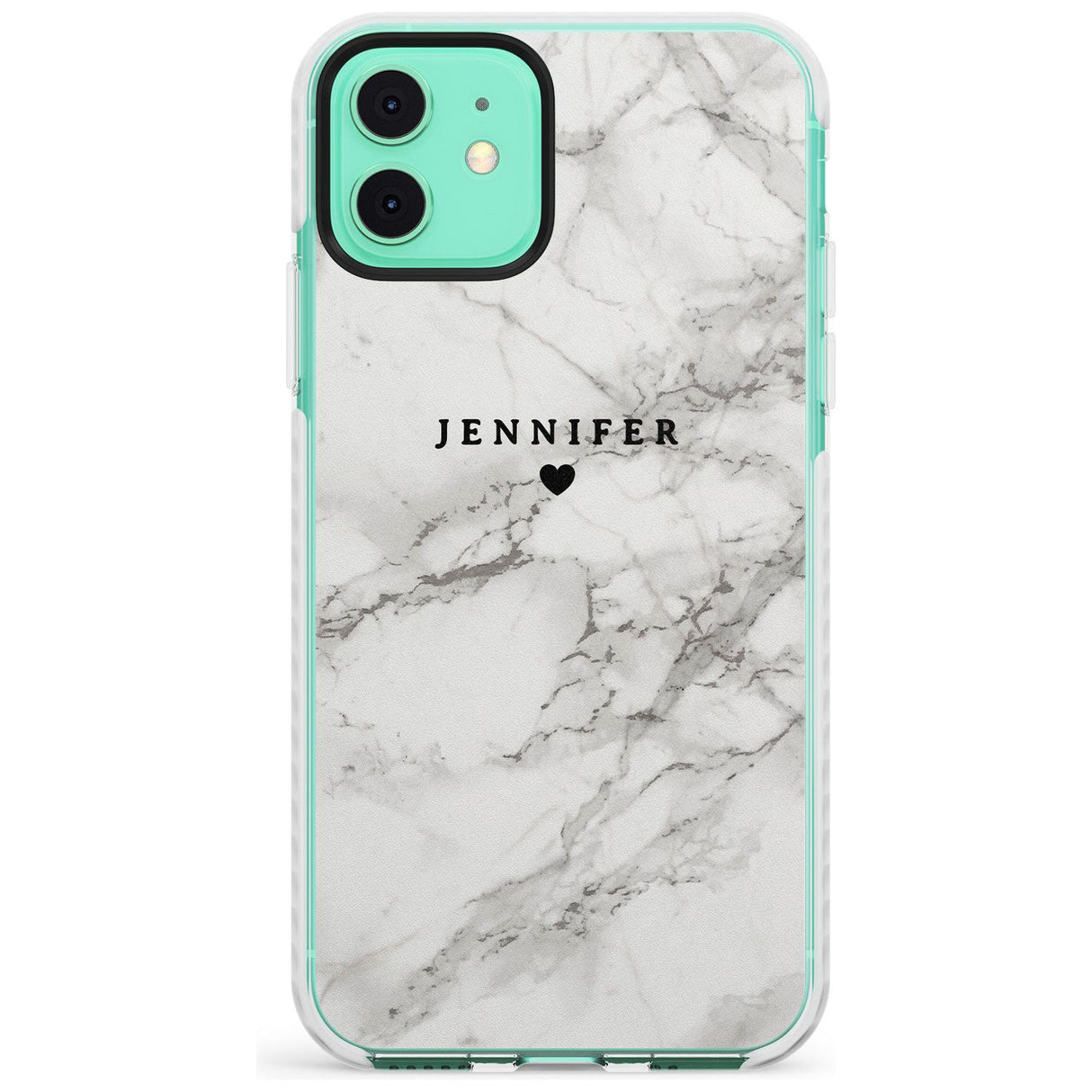 Personalised Light Grey Classic Marble Slim TPU Phone Case for iPhone 11