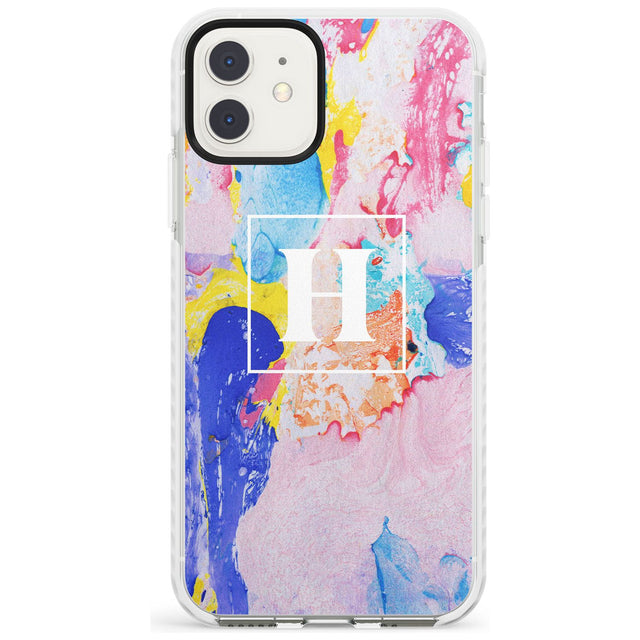 Mixed Pastels Custom Marbled Paper Impact Phone Case for iPhone 11