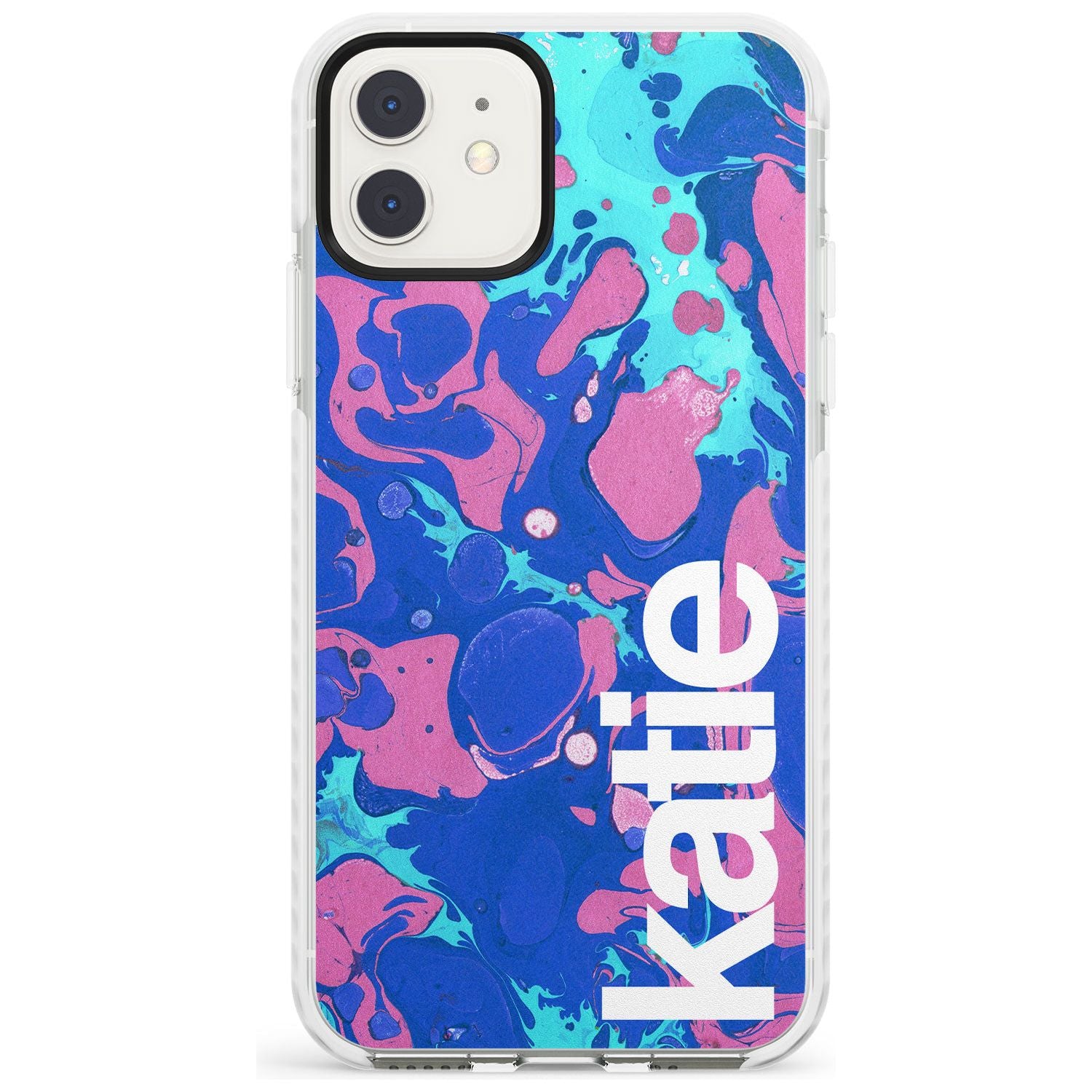 Navy, Turquoise + Purple - Marbled iPhone Case  Impact Case Custom Phone Case - Case Warehouse