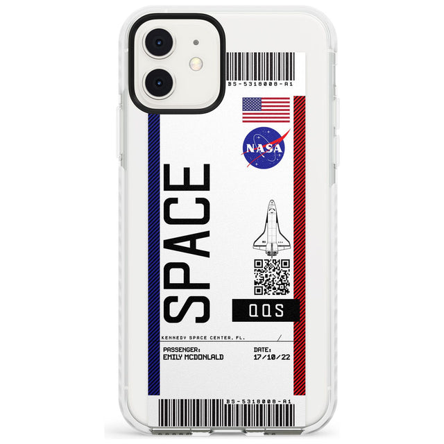 Personalised NASA Boarding Pass (Light) Impact Phone Case for iPhone 11
