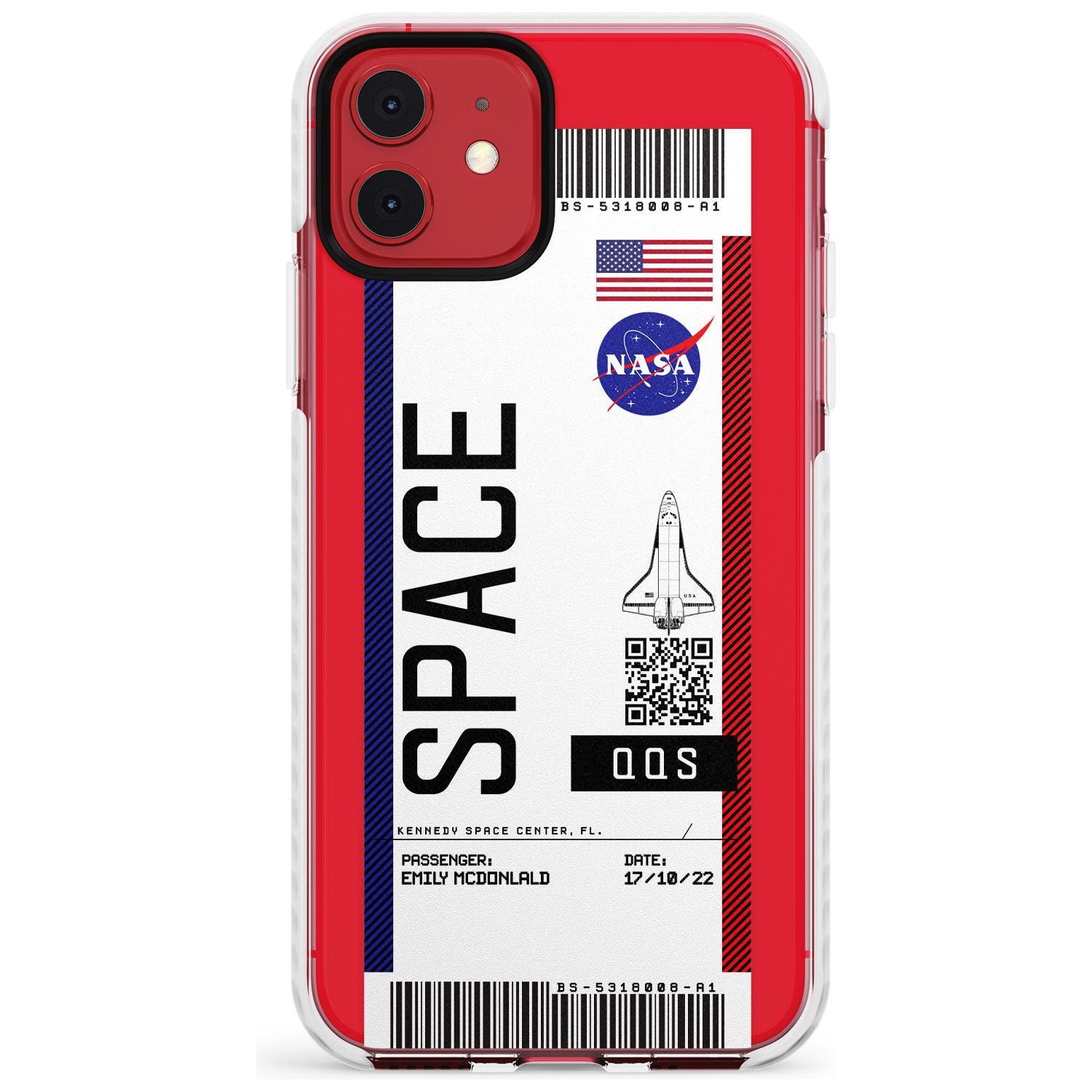 Personalised NASA Boarding Pass (Light) Impact Phone Case for iPhone 11