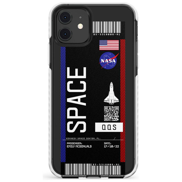 Personalised NASA Boarding Pass (Dark) Impact Phone Case for iPhone 11