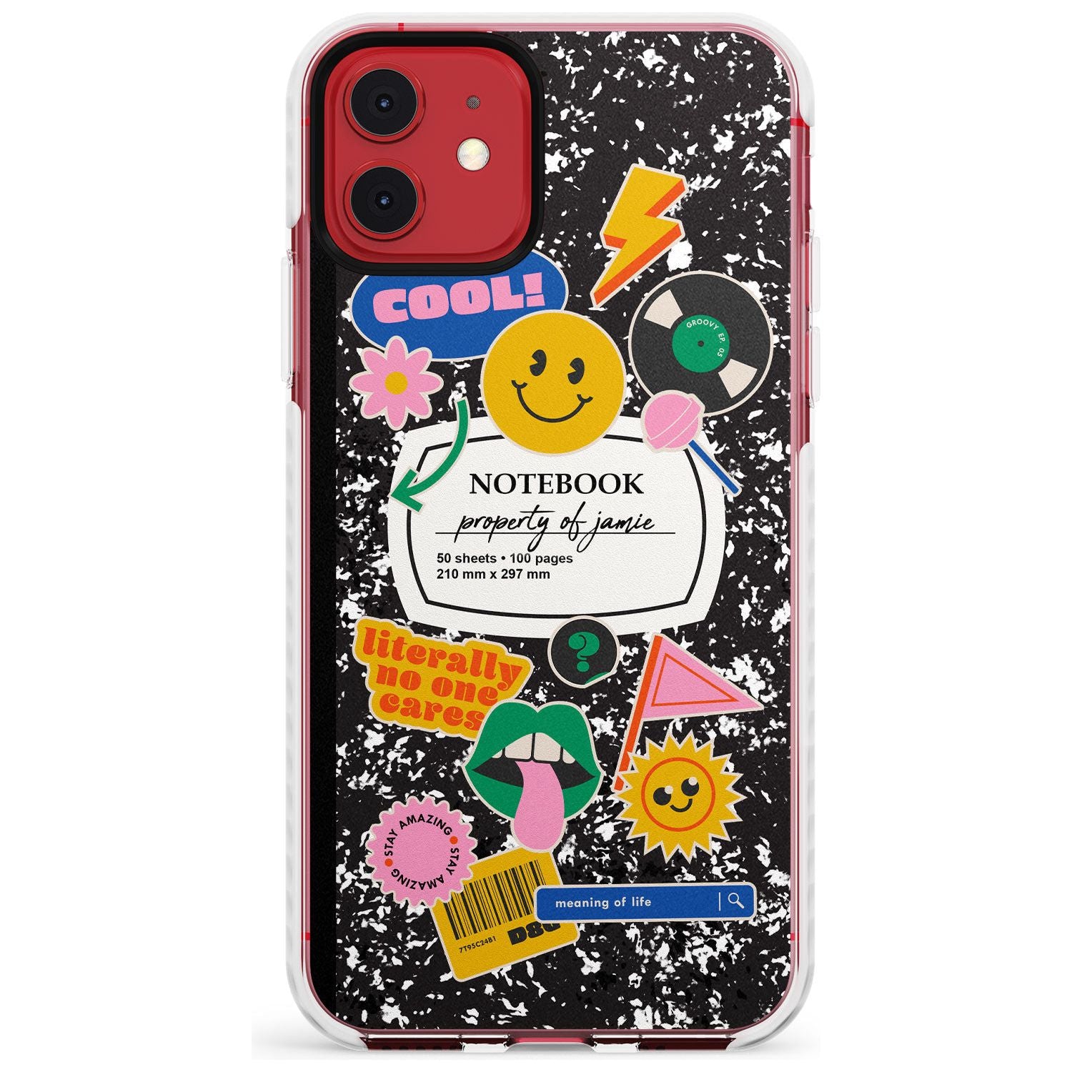 Custom Notebook Cover with Stickers Slim TPU Phone Case for iPhone 11
