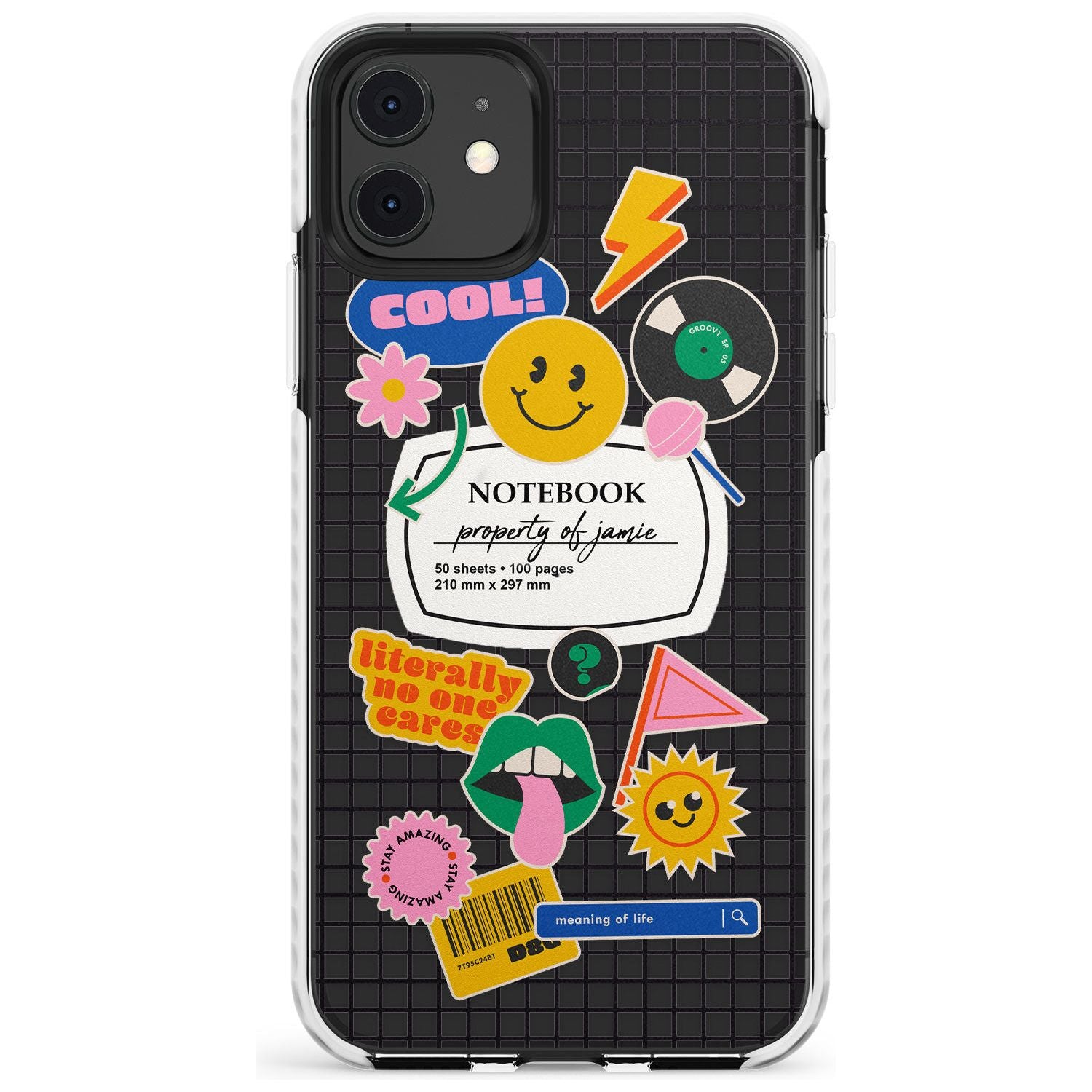 Custom Sticker Mix on Grid Slim TPU Phone Case for iPhone 11