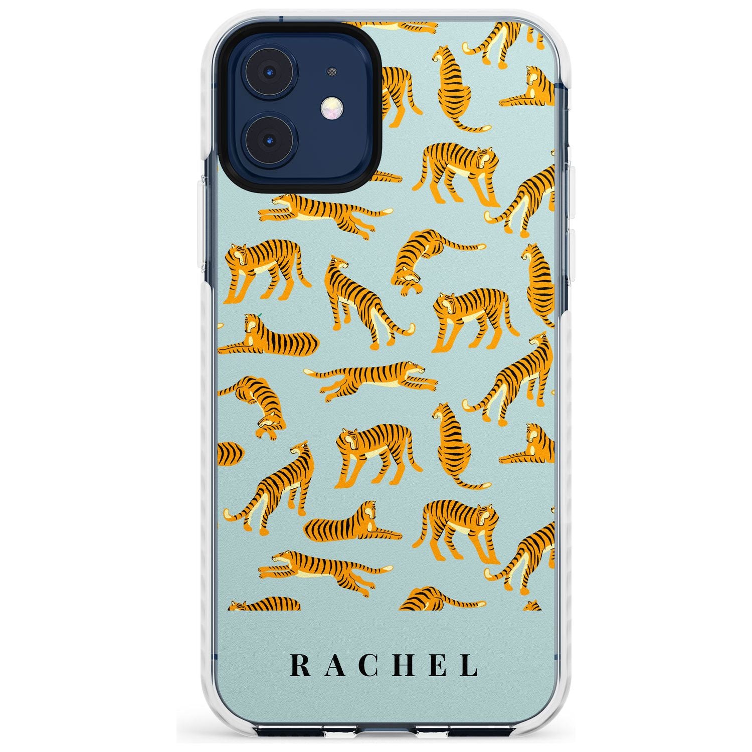 Personalised Tiger Pattern: Turquoise Slim TPU Phone Case for iPhone 11