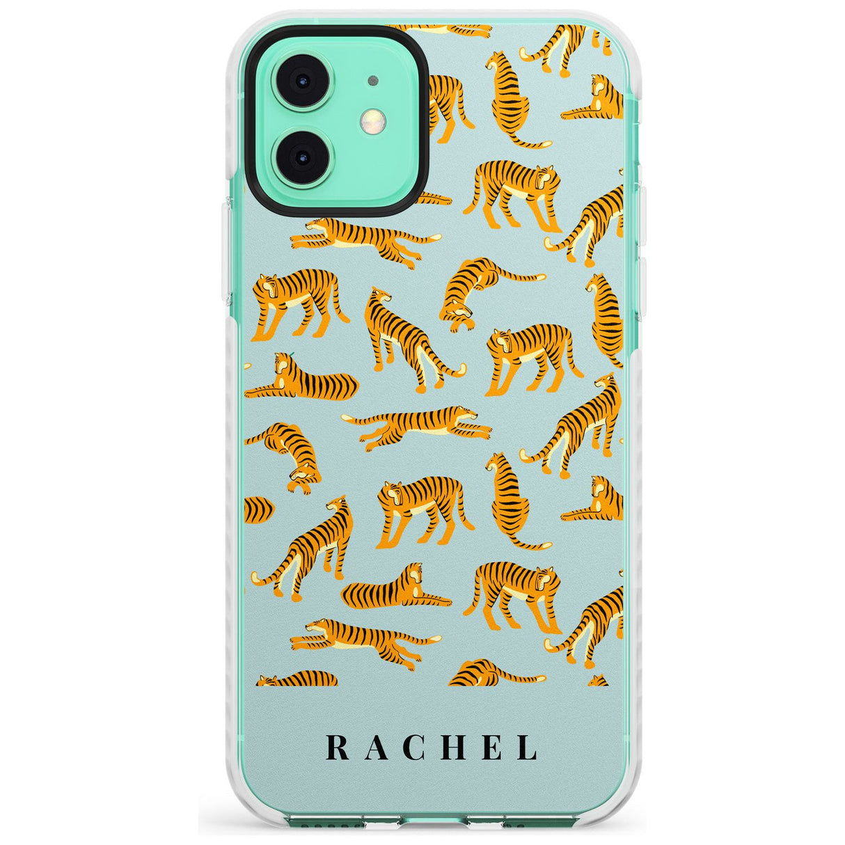 Personalised Tiger Pattern: Turquoise Slim TPU Phone Case for iPhone 11