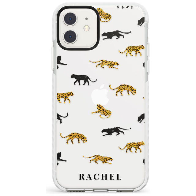 Personalised Jaguar Pattern on Transparent Impact Phone Case for iPhone 11