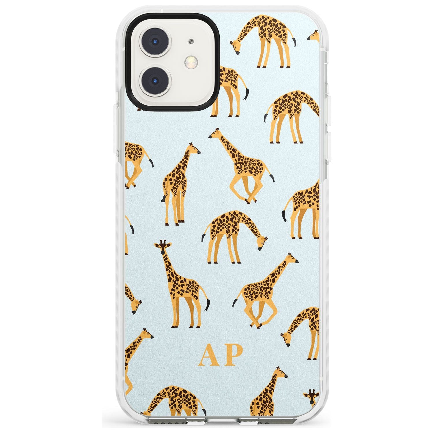 Safari Giraffe Pattern on Blue iPhone Case  Impact Case Custom Phone Case - Case Warehouse