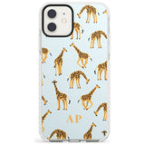 Safari Giraffe Pattern on Blue iPhone Case  Impact Case Custom Phone Case - Case Warehouse