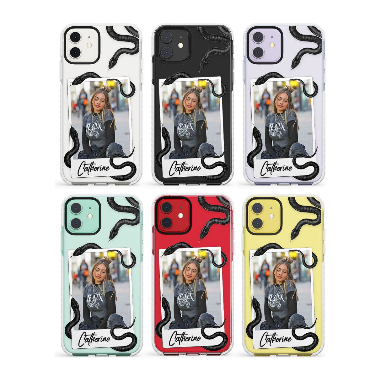 Personalised Snake Instant Photo Impact Phone Case for iPhone 11, iphone 12