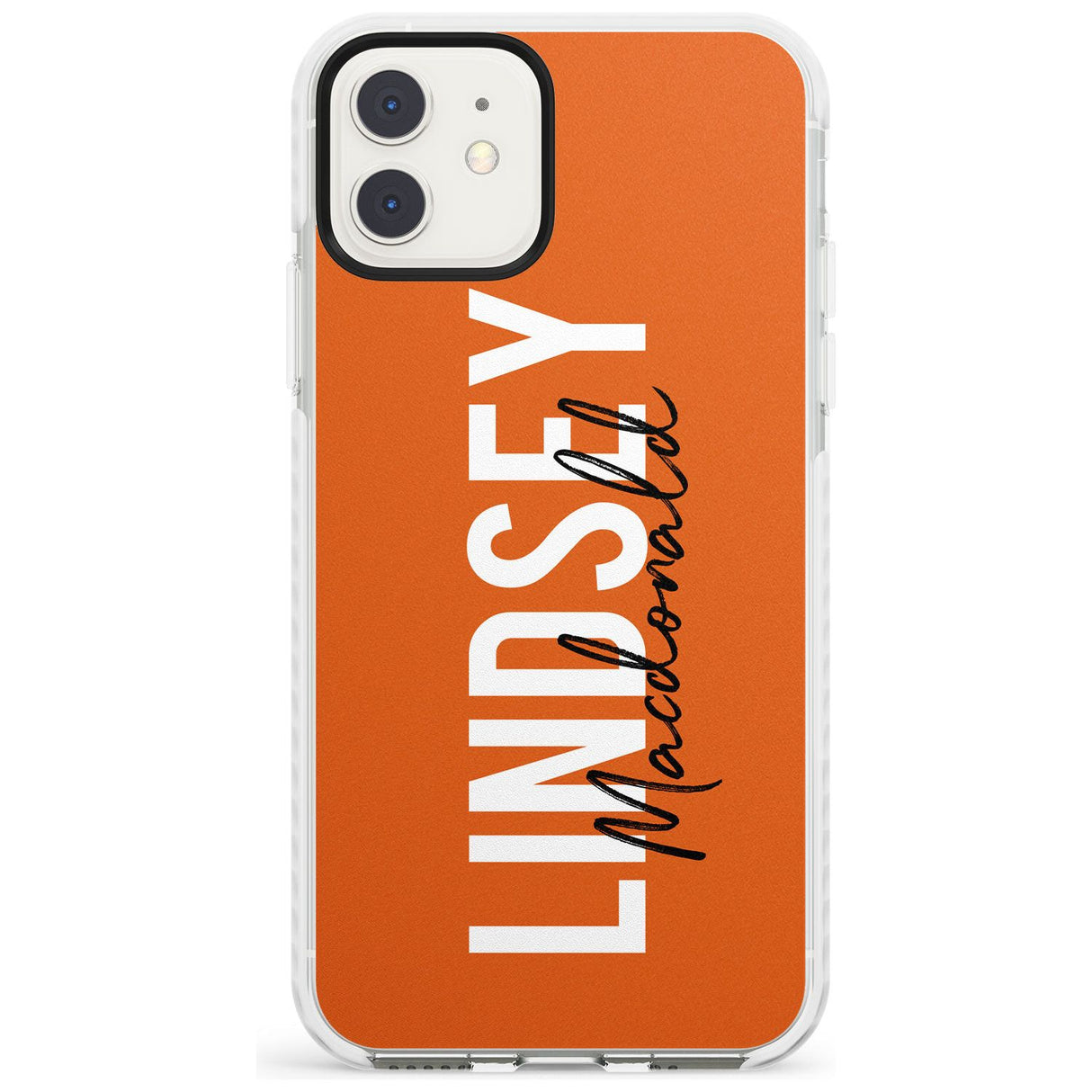 Bold Custom Name: Orange Impact Phone Case for iPhone 11