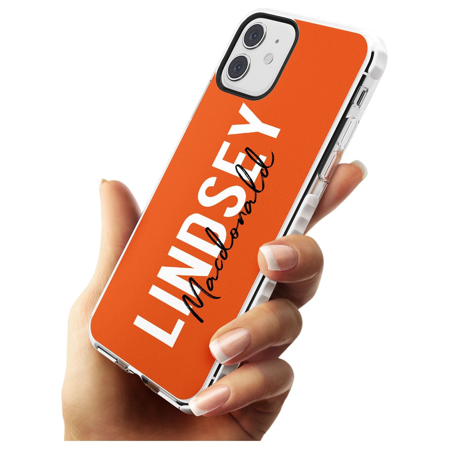 Bold Custom Name: Orange Impact Phone Case for iPhone 11