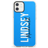 Bold Custom Name: Blue Impact Phone Case for iPhone 11