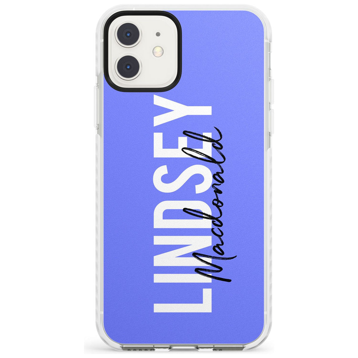 Bold Custom Name: Purple Impact Phone Case for iPhone 11