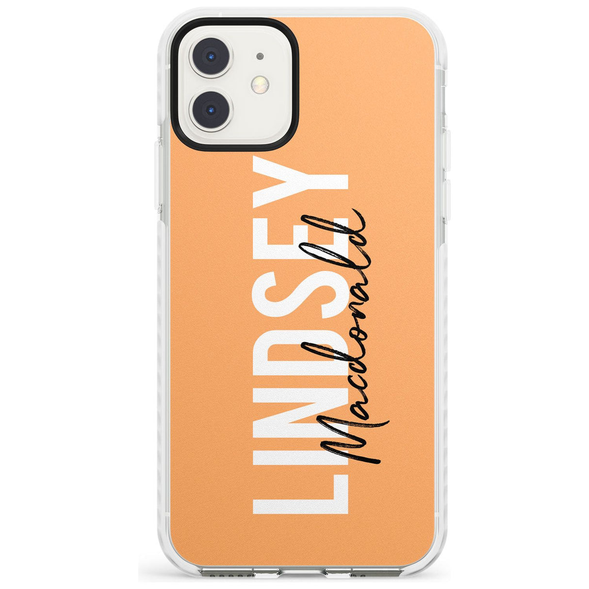 Bold Custom Name: Peach Impact Phone Case for iPhone 11