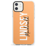 Bold Custom Name: Peach Impact Phone Case for iPhone 11