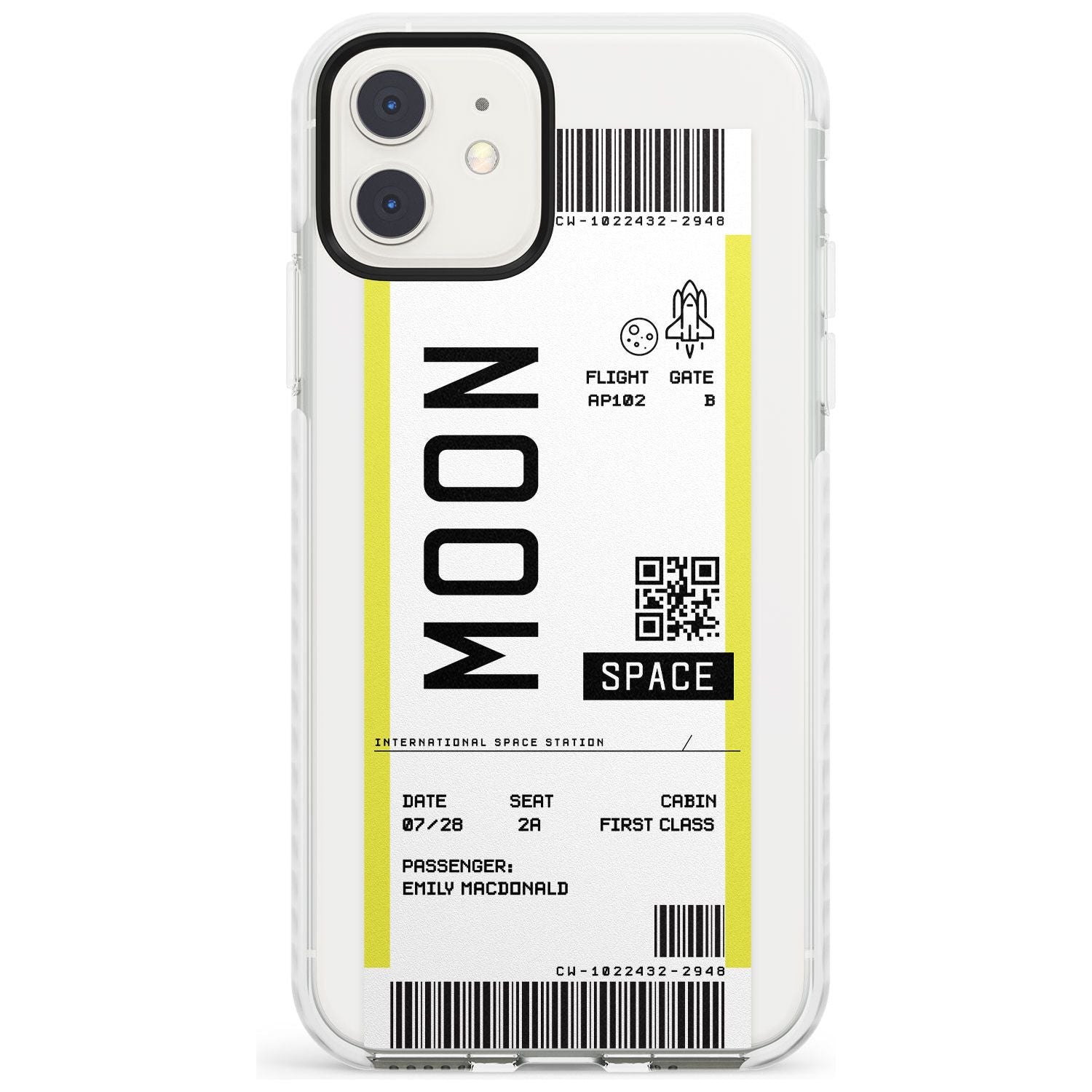 Moon Custom Space Travel Ticket iPhone Case  Impact Case Custom Phone Case - Case Warehouse