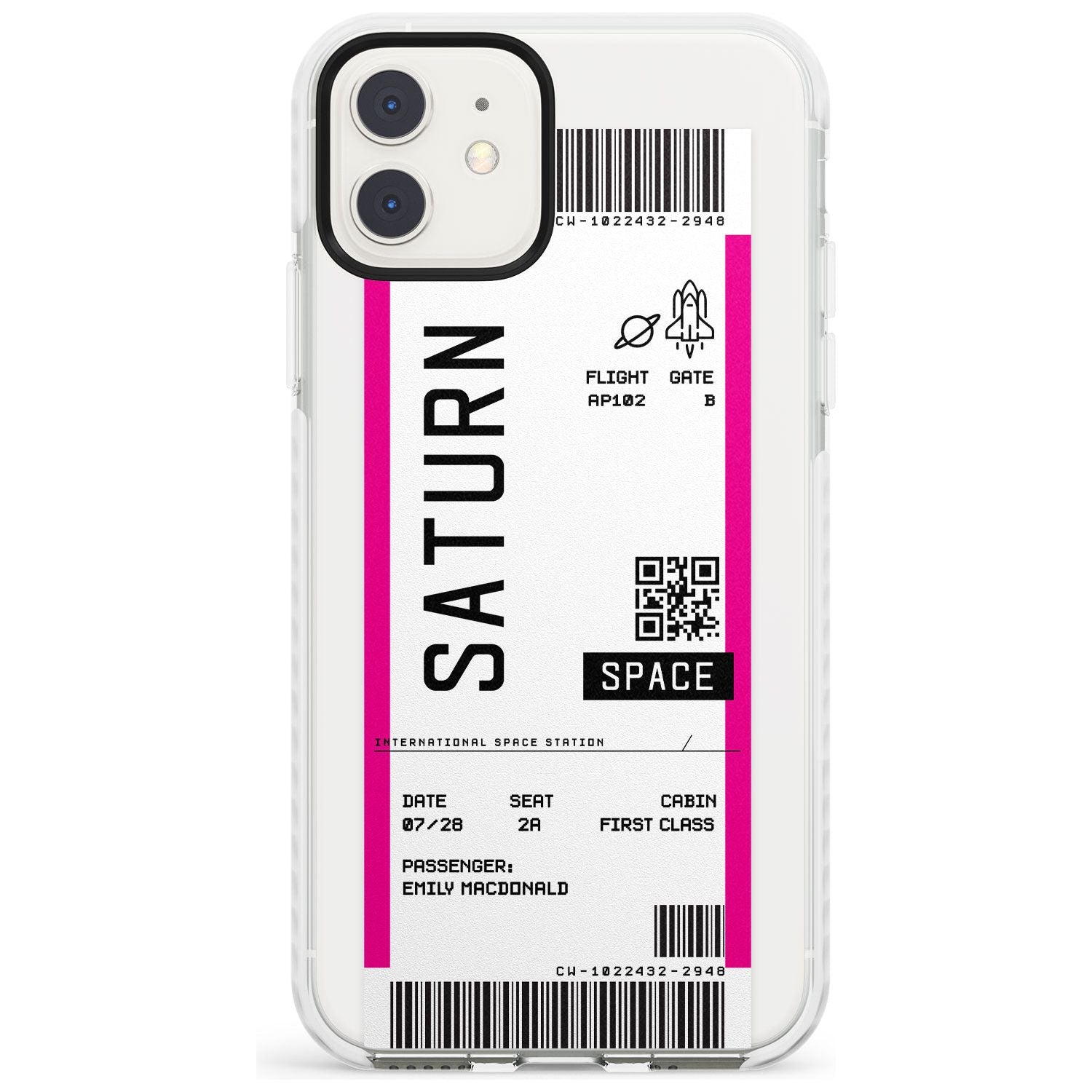 Saturn Custom Space Travel Ticket iPhone Case  Impact Case Custom Phone Case - Case Warehouse