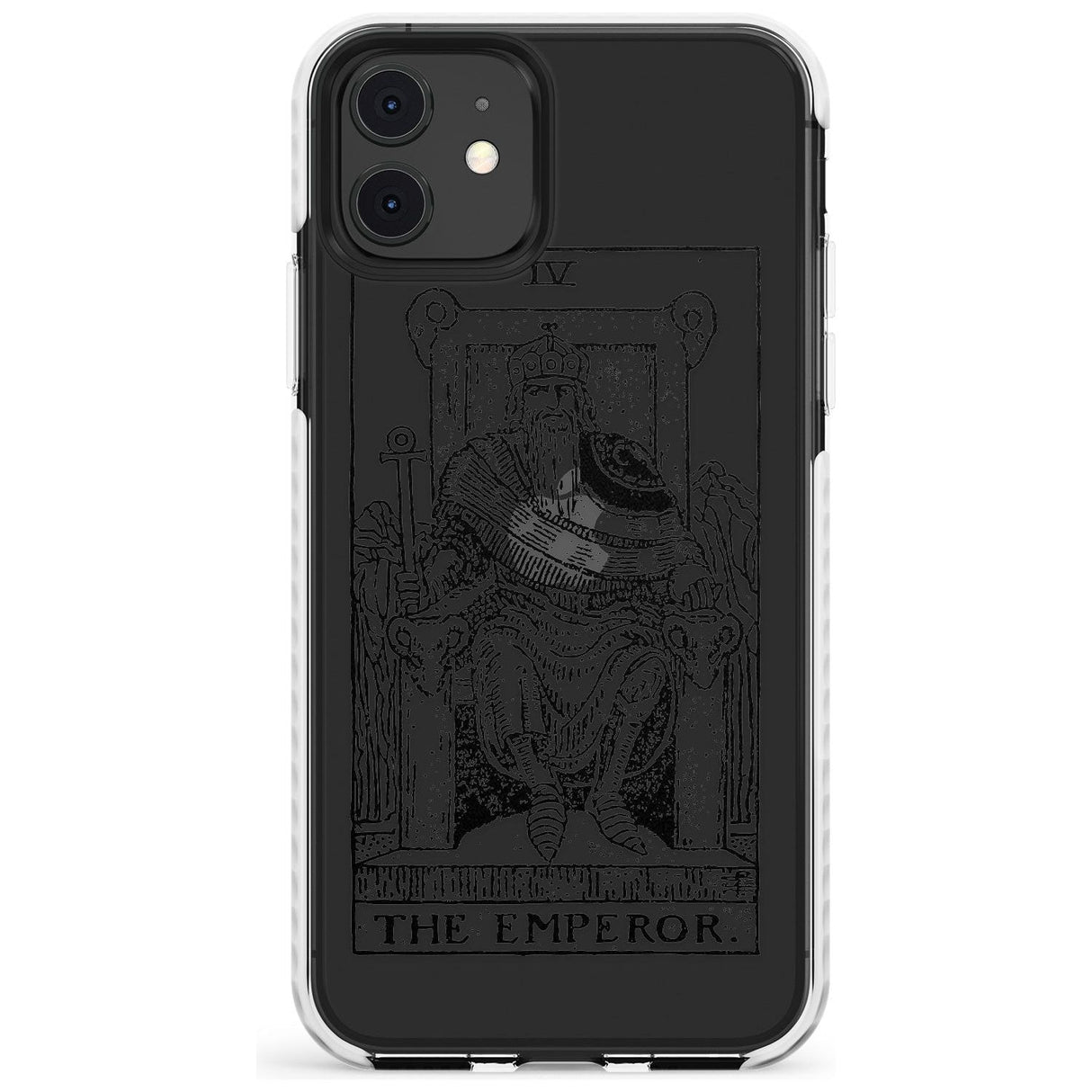 The Emperor Tarot Card - Transparent Slim TPU Phone Case for iPhone 11