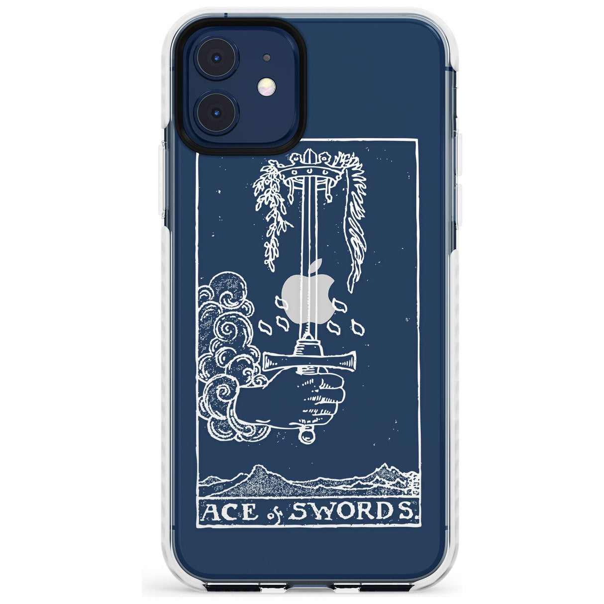 Ace of Swords Tarot Card - White Transparent Slim TPU Phone Case for iPhone 11