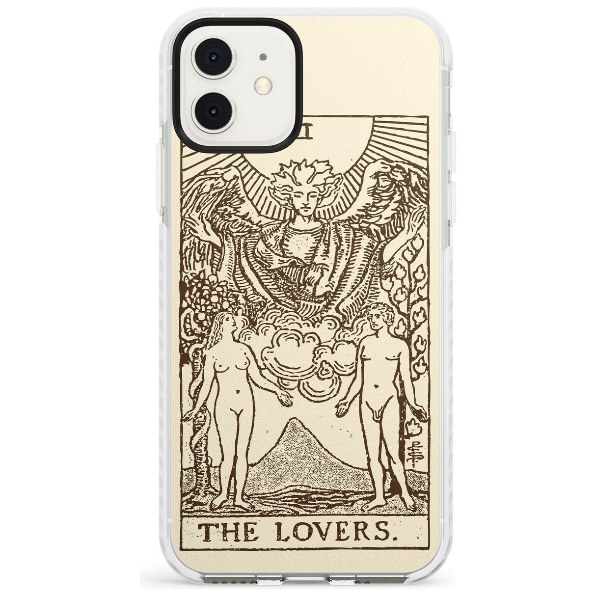 The Lovers Tarot Card - Solid Cream Slim TPU Phone Case for iPhone 11