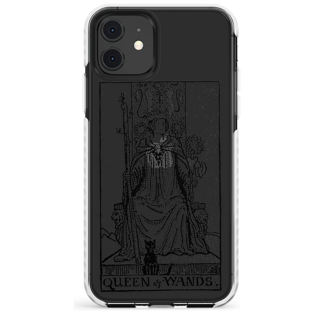 Queen of Wands Tarot Card - Transparent Slim TPU Phone Case for iPhone 11