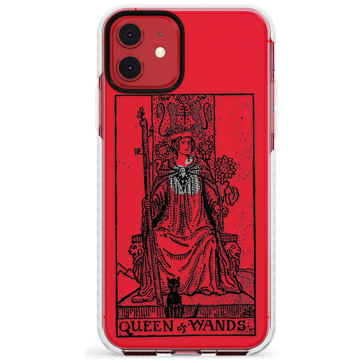 Queen of Wands Tarot Card - Transparent Slim TPU Phone Case for iPhone 11