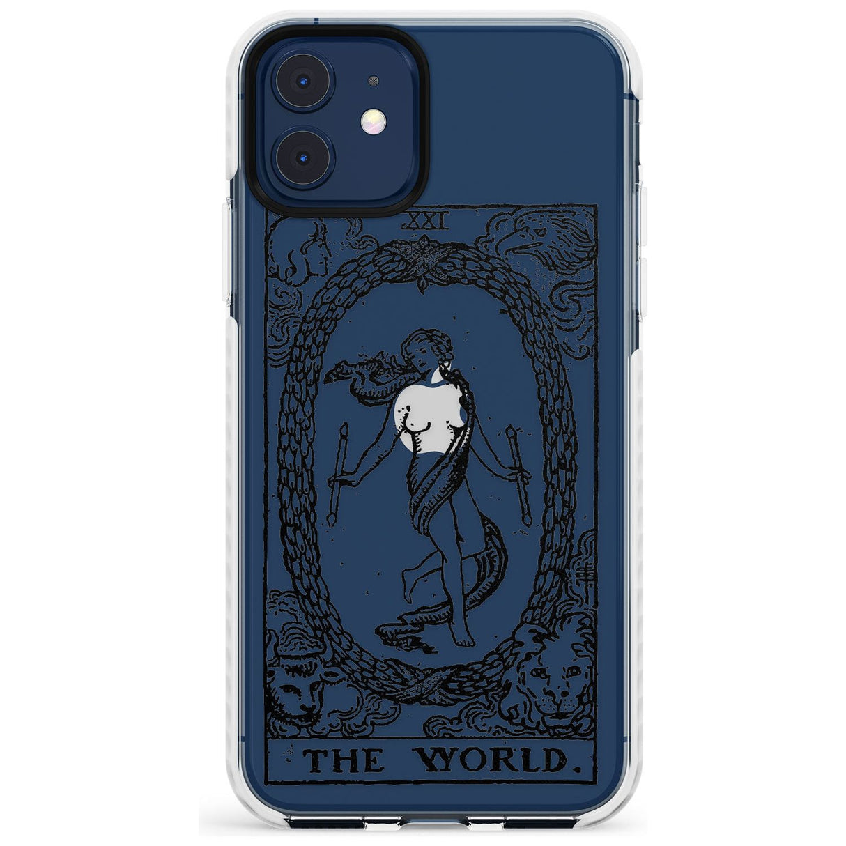 The World Tarot Card - Transparent Slim TPU Phone Case for iPhone 11