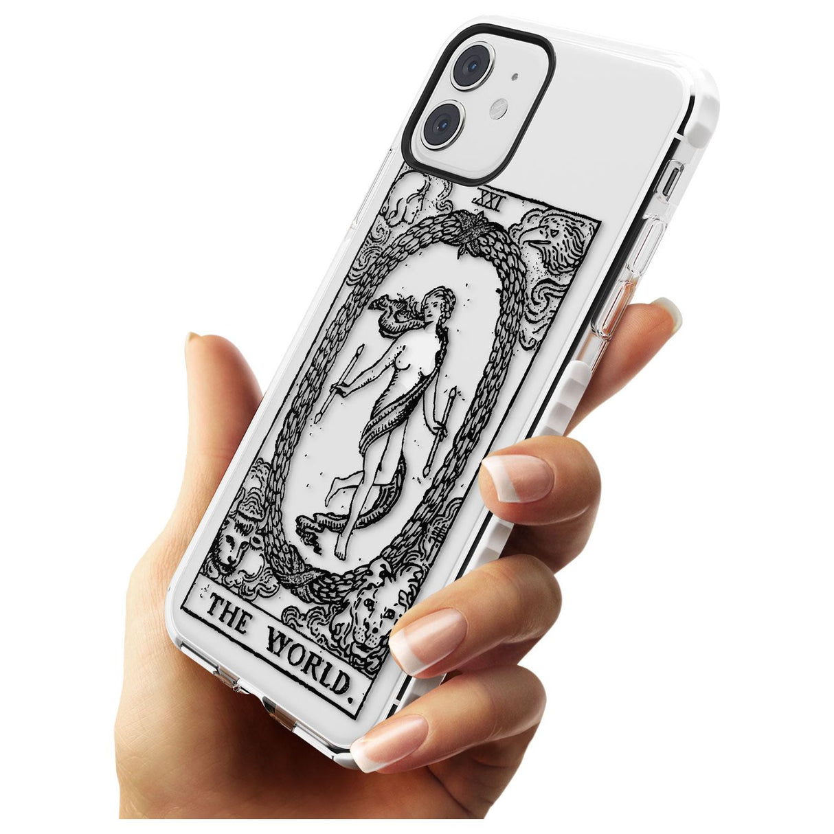 The World Tarot Card - Transparent Slim TPU Phone Case for iPhone 11