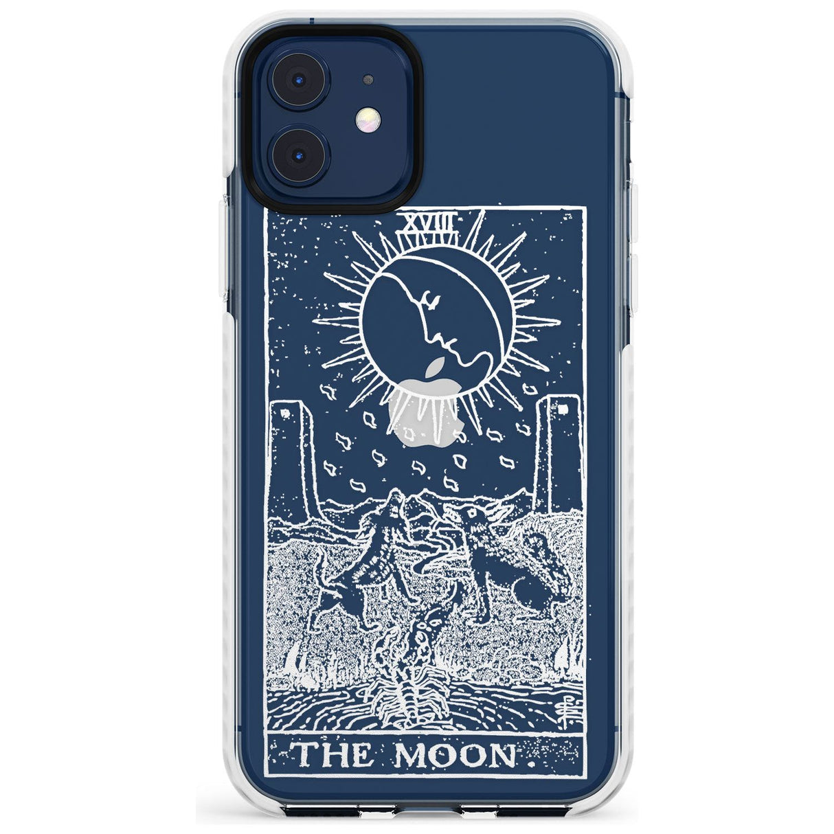 The Moon Tarot Card - White Transparent Slim TPU Phone Case for iPhone 11