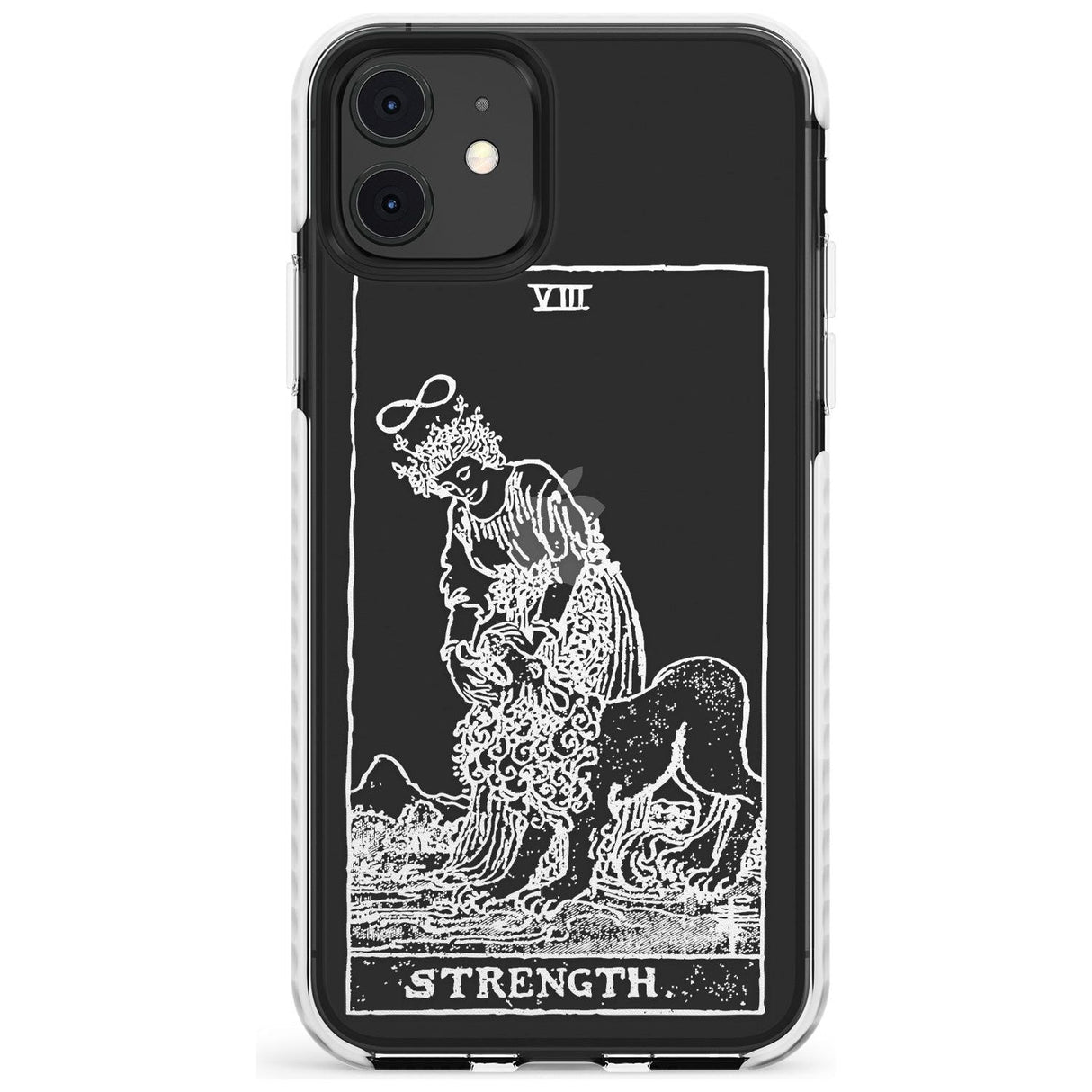 Strength Tarot Card - White Transparent Slim TPU Phone Case for iPhone 11