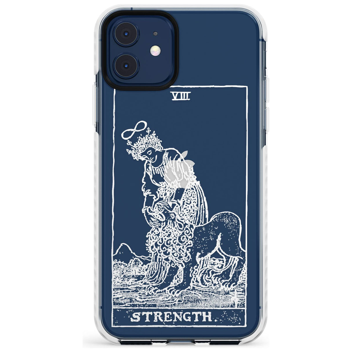 Strength Tarot Card - White Transparent Slim TPU Phone Case for iPhone 11