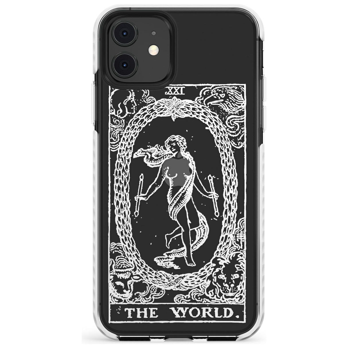 The World Tarot Card - White Transparent Slim TPU Phone Case for iPhone 11