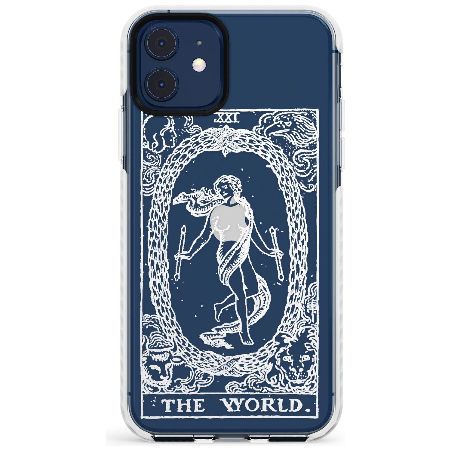 The World Tarot Card - White Transparent Slim TPU Phone Case for iPhone 11