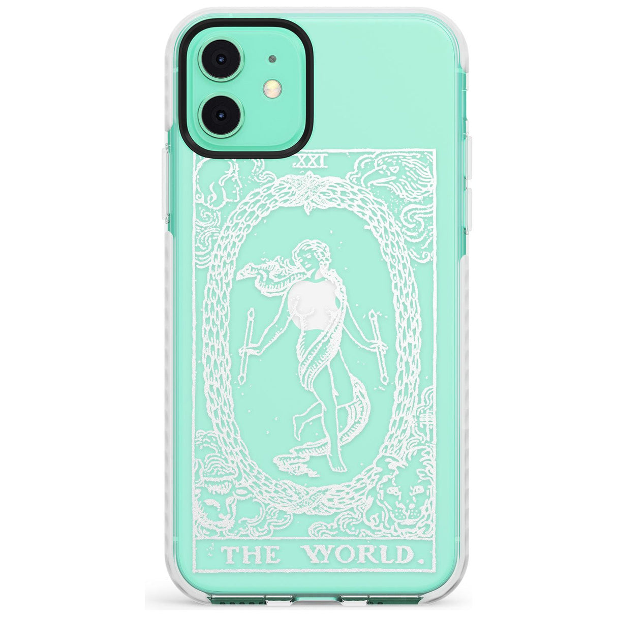 The World Tarot Card - White Transparent Slim TPU Phone Case for iPhone 11