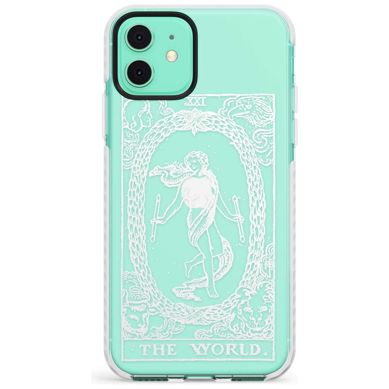 The World Tarot Card - White Transparent Slim TPU Phone Case for iPhone 11