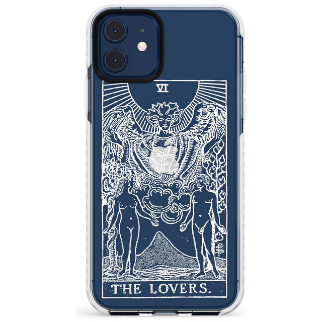 The Lovers Tarot Card - White Transparent Slim TPU Phone Case for iPhone 11