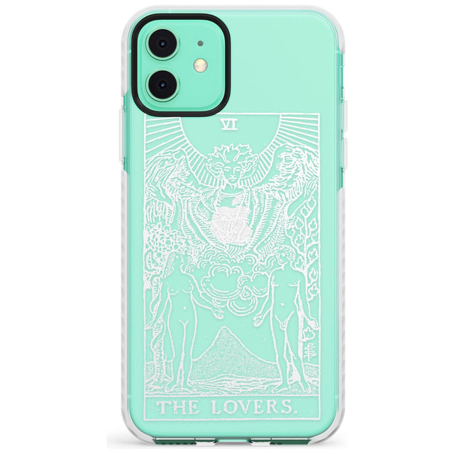 The Lovers Tarot Card - White Transparent Slim TPU Phone Case for iPhone 11