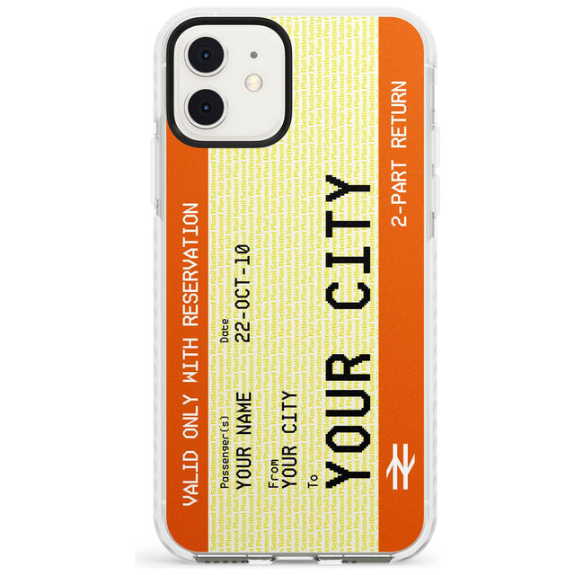 Personalised Create Your Own Train Ticket Impact Phone Case for iPhone 11