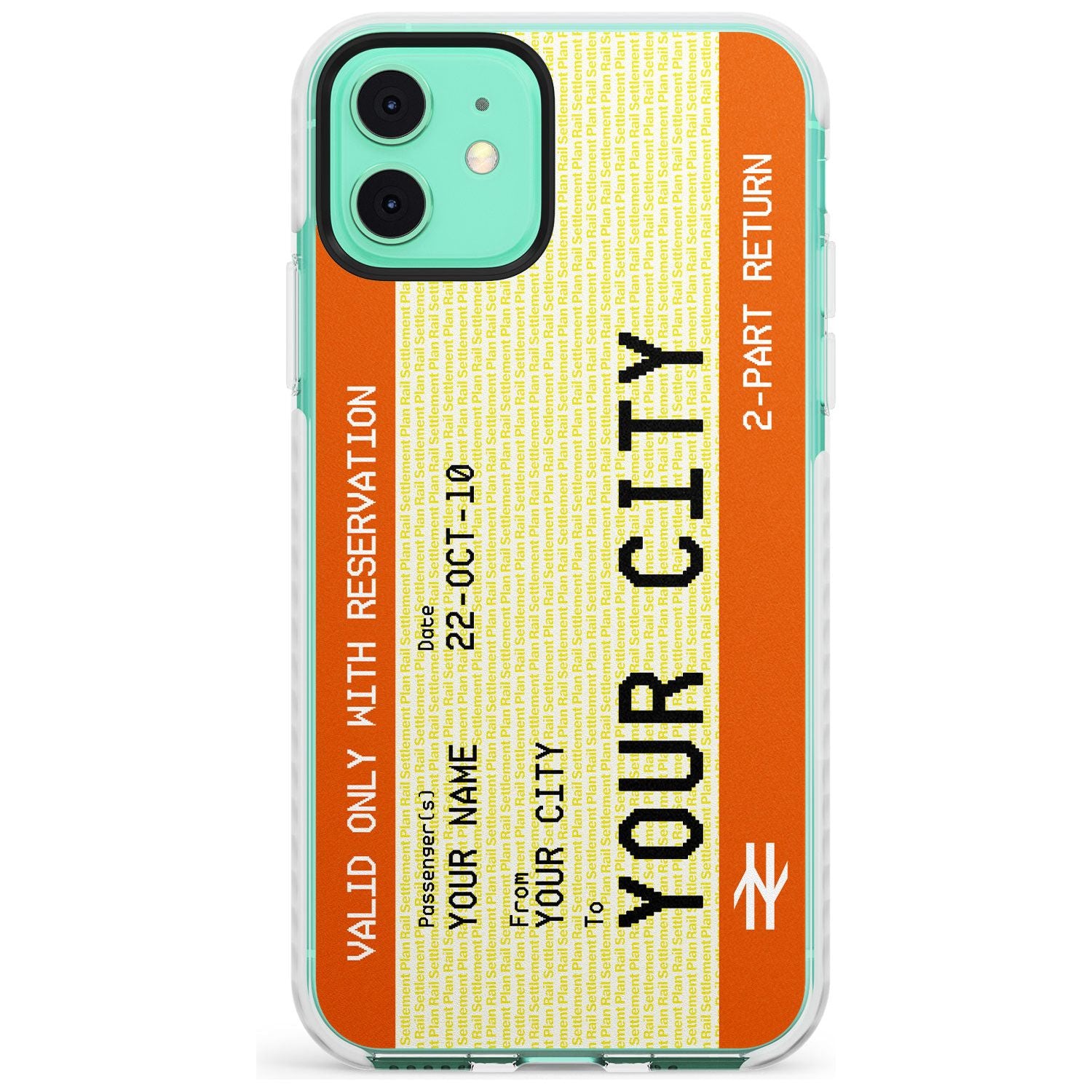 Personalised Create Your Own Train Ticket Impact Phone Case for iPhone 11