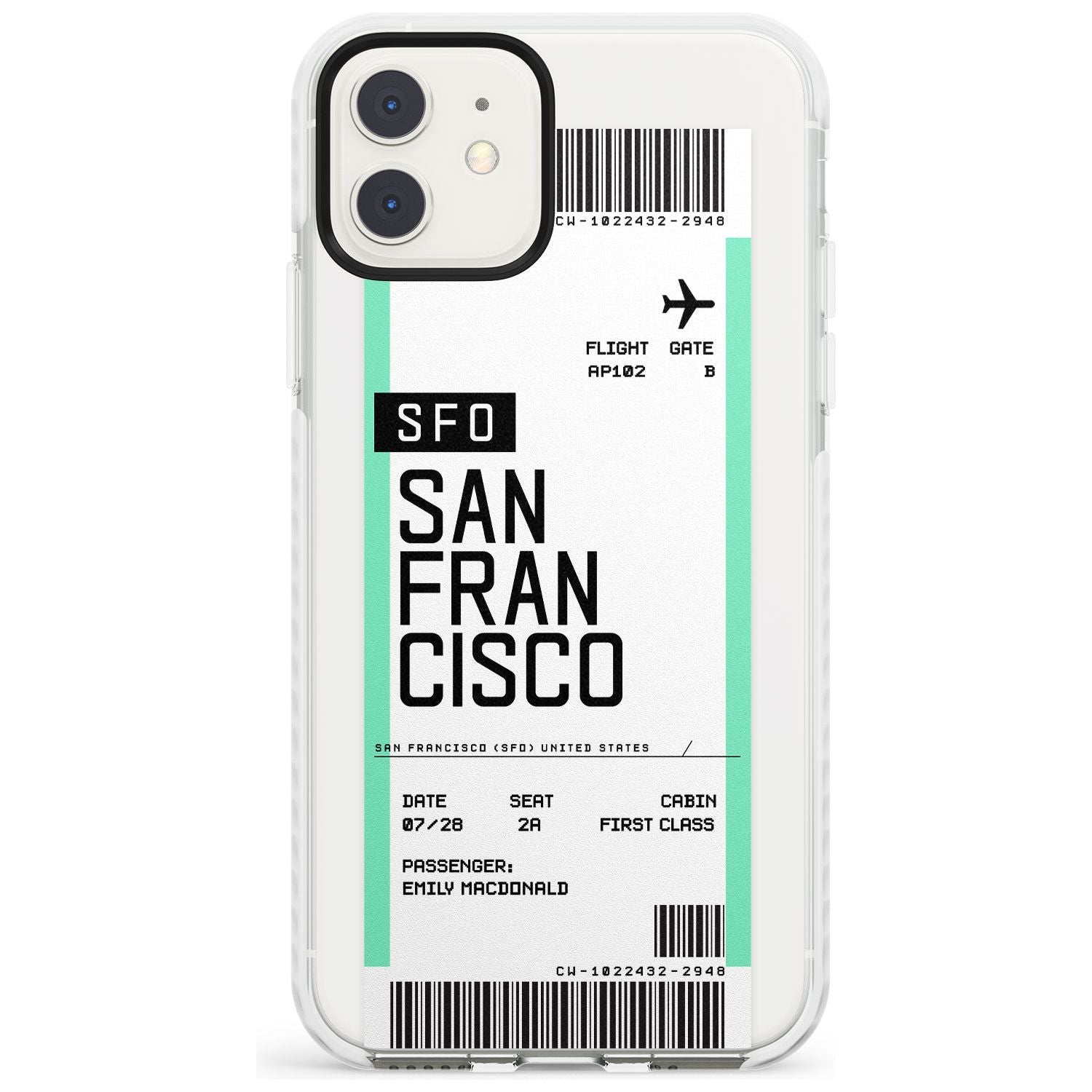 San Francisco Boarding Pass iPhone Case  Impact Case Custom Phone Case - Case Warehouse