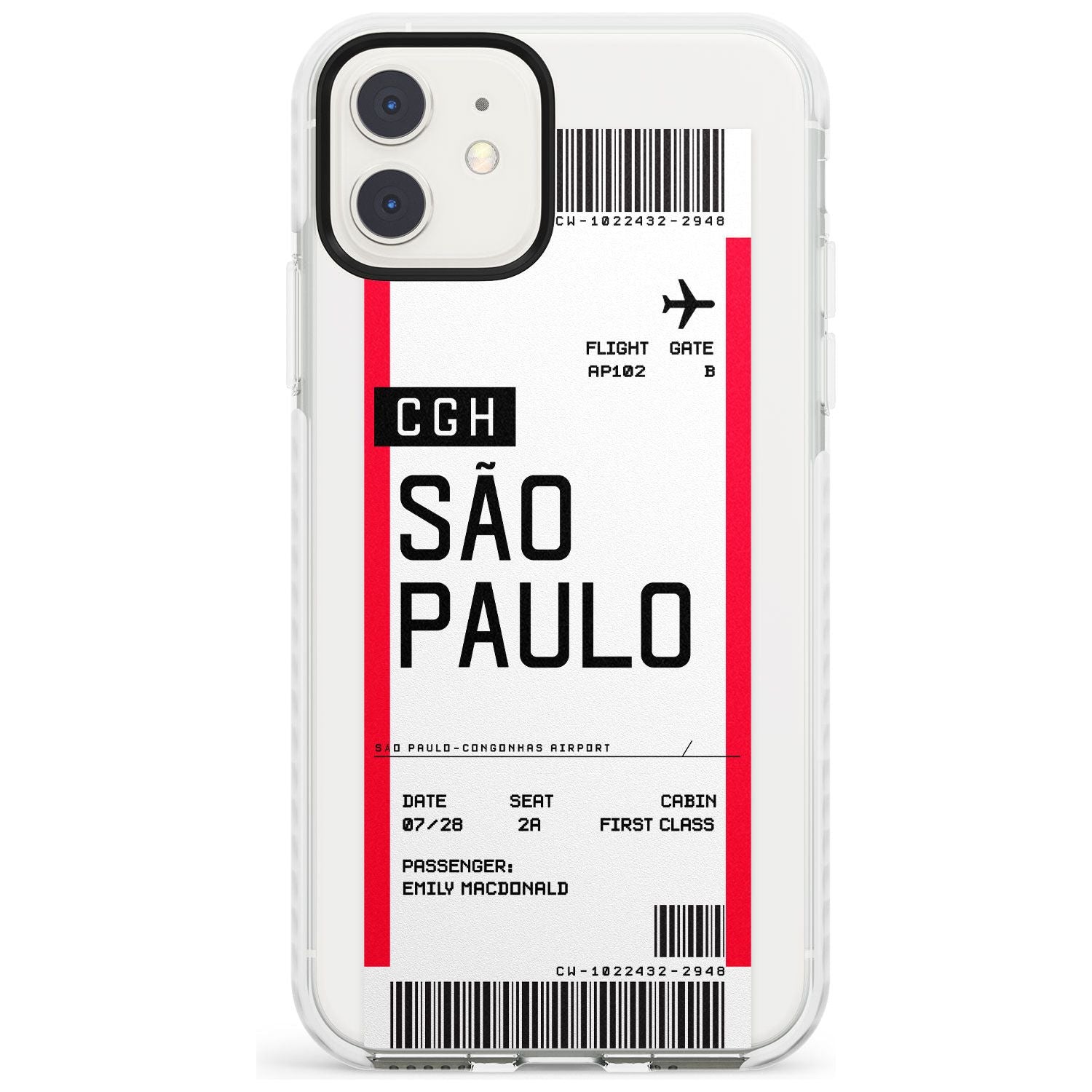 São Paulo Boarding Pass iPhone Case  Impact Case Custom Phone Case - Case Warehouse