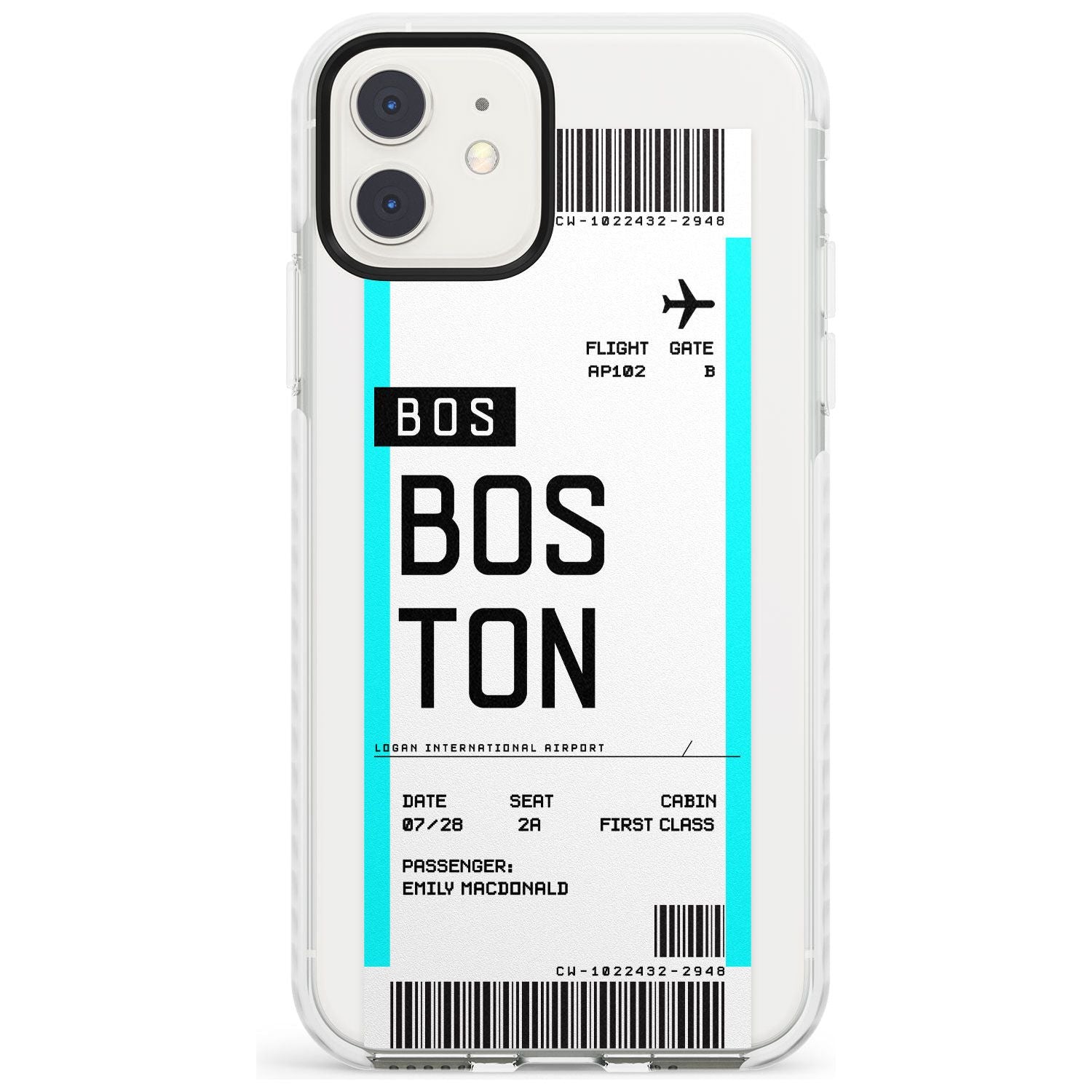 Boston Boarding Pass iPhone Case  Impact Case Custom Phone Case - Case Warehouse