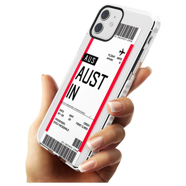 Austin Boarding Pass iPhone Case   Custom Phone Case - Case Warehouse