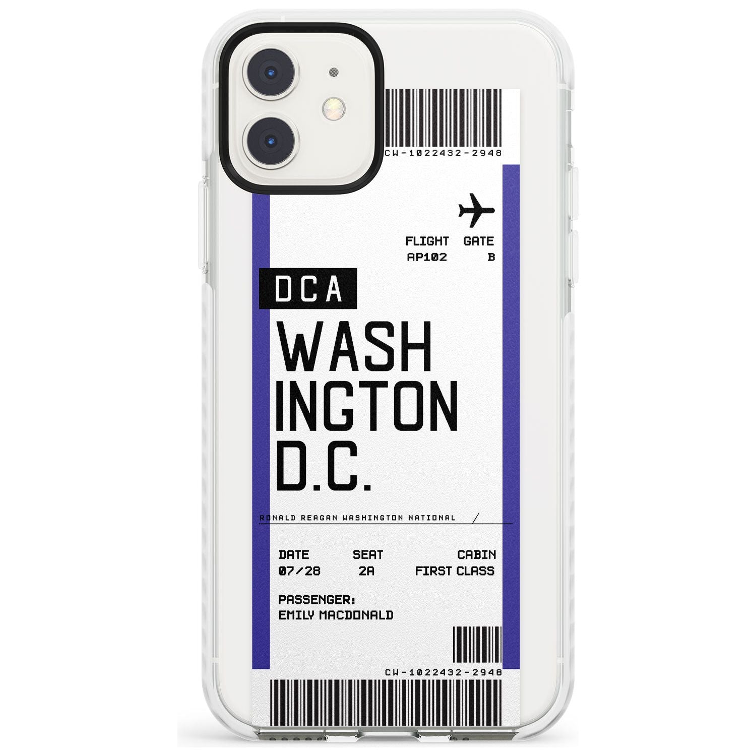 Washington D.C. Boarding Pass iPhone Case  Impact Case Custom Phone Case - Case Warehouse