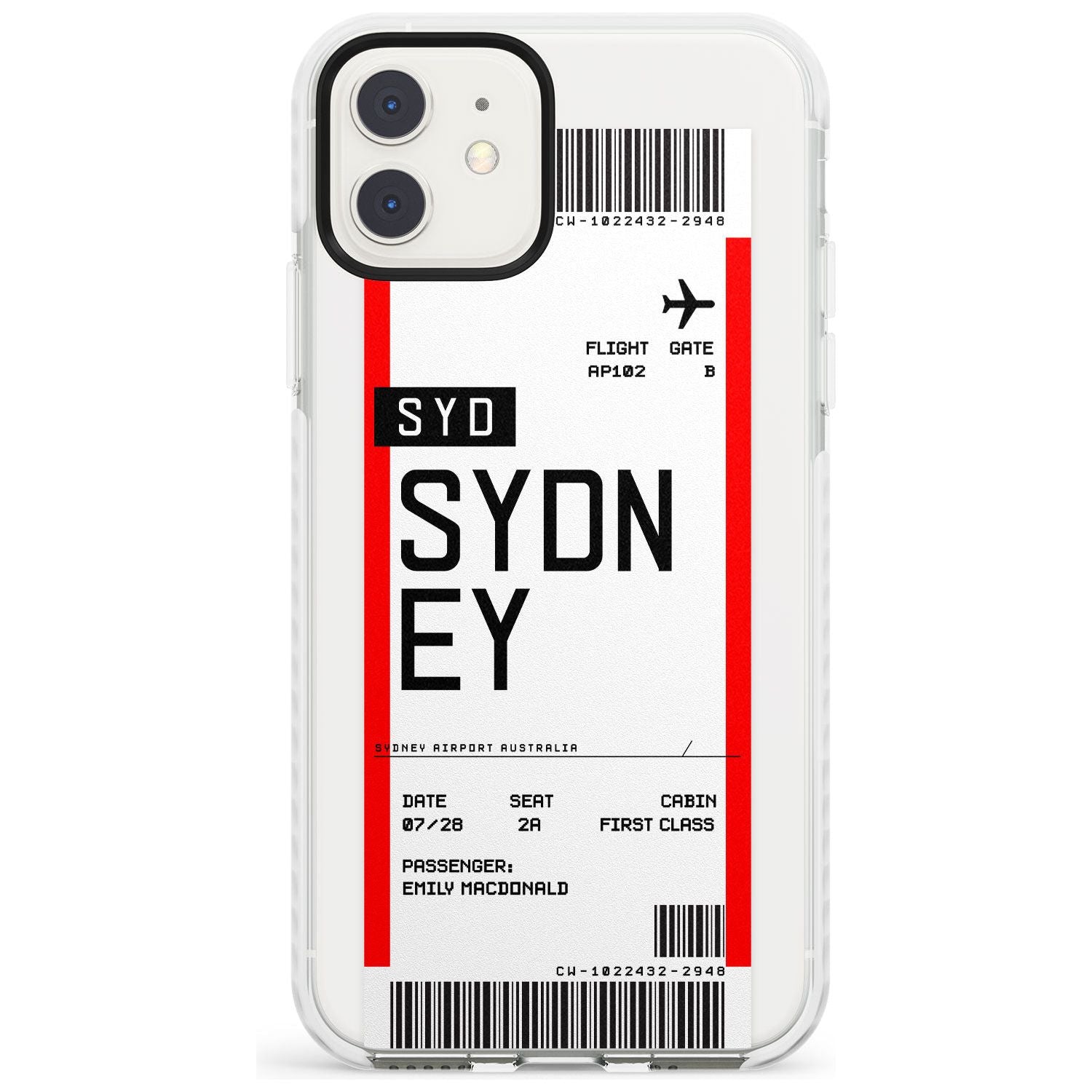 Sydney Boarding Pass iPhone Case  Impact Case Custom Phone Case - Case Warehouse