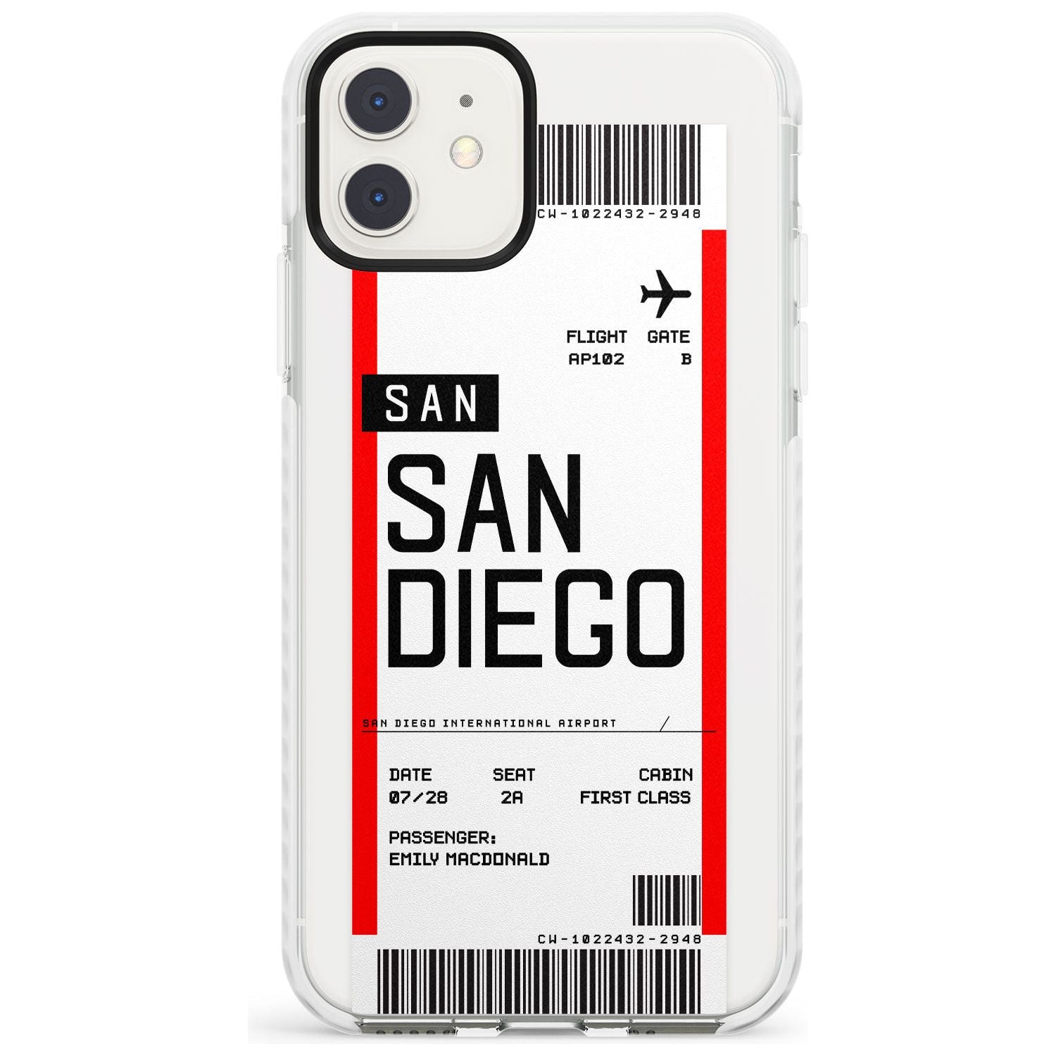 San Diego Boarding Pass iPhone Case  Impact Case Custom Phone Case - Case Warehouse