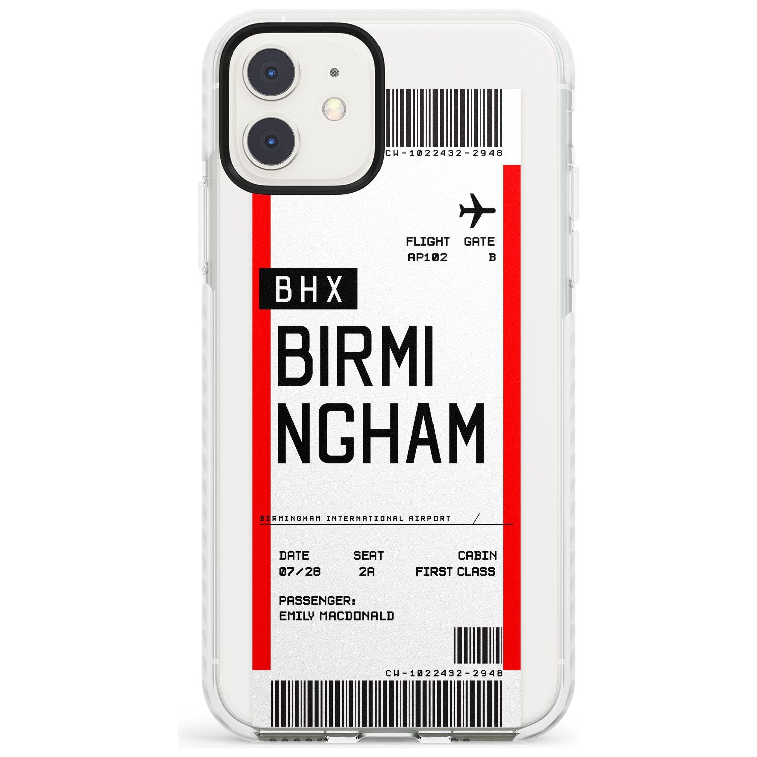 Birmingham Boarding Pass  Impact Case Custom Phone Case - Case Warehouse